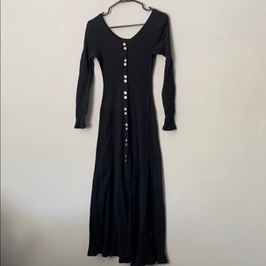 Vintage black ribbed midi/ maxi